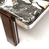 Large vintage Brutalist marble coffee table made in the 70s