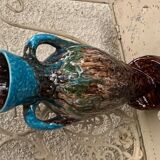 Amphora vase in slurry, glazed ceramic style vallauris vintage