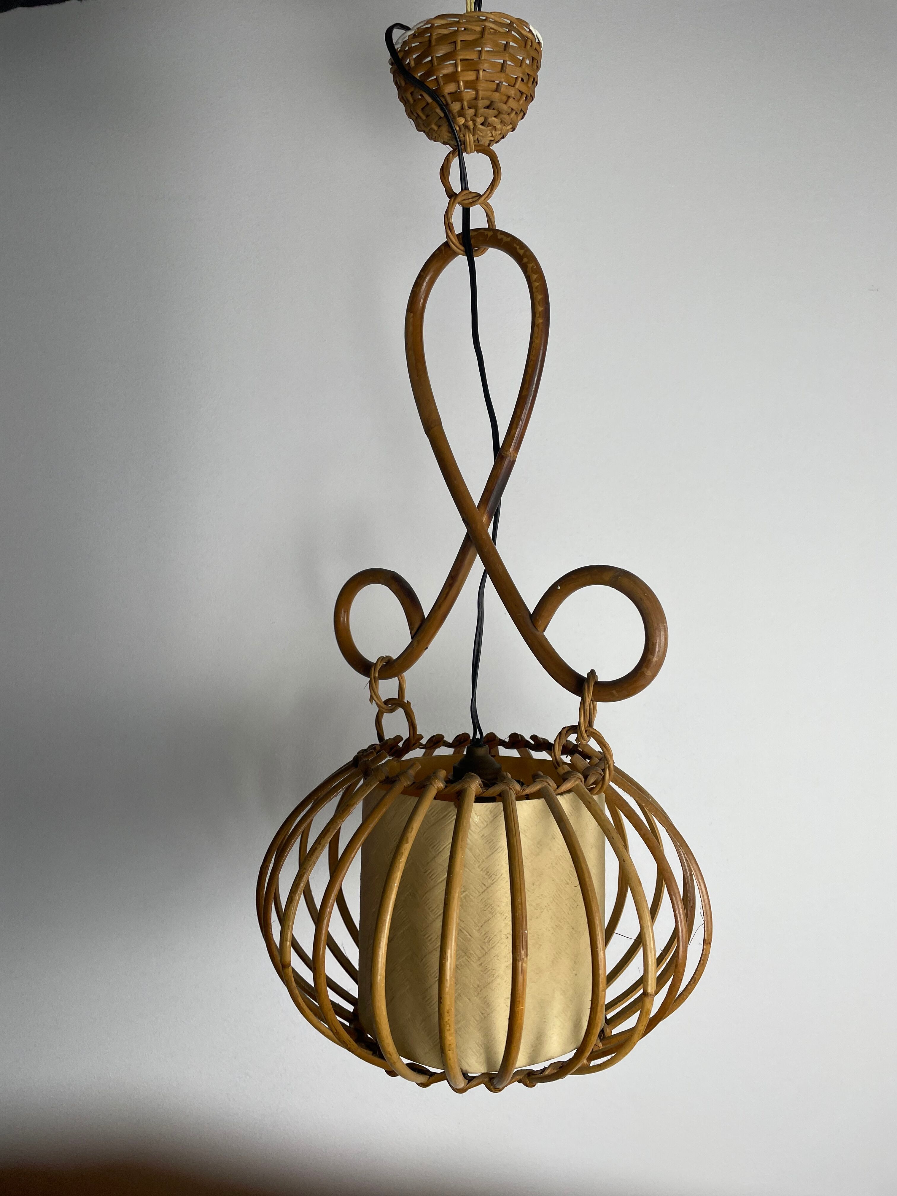 Vintage rattan suspension, 1950