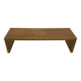 Minimalist vintage teak wood small solid bench