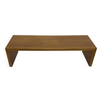 Minimalist vintage teak wood small solid bench