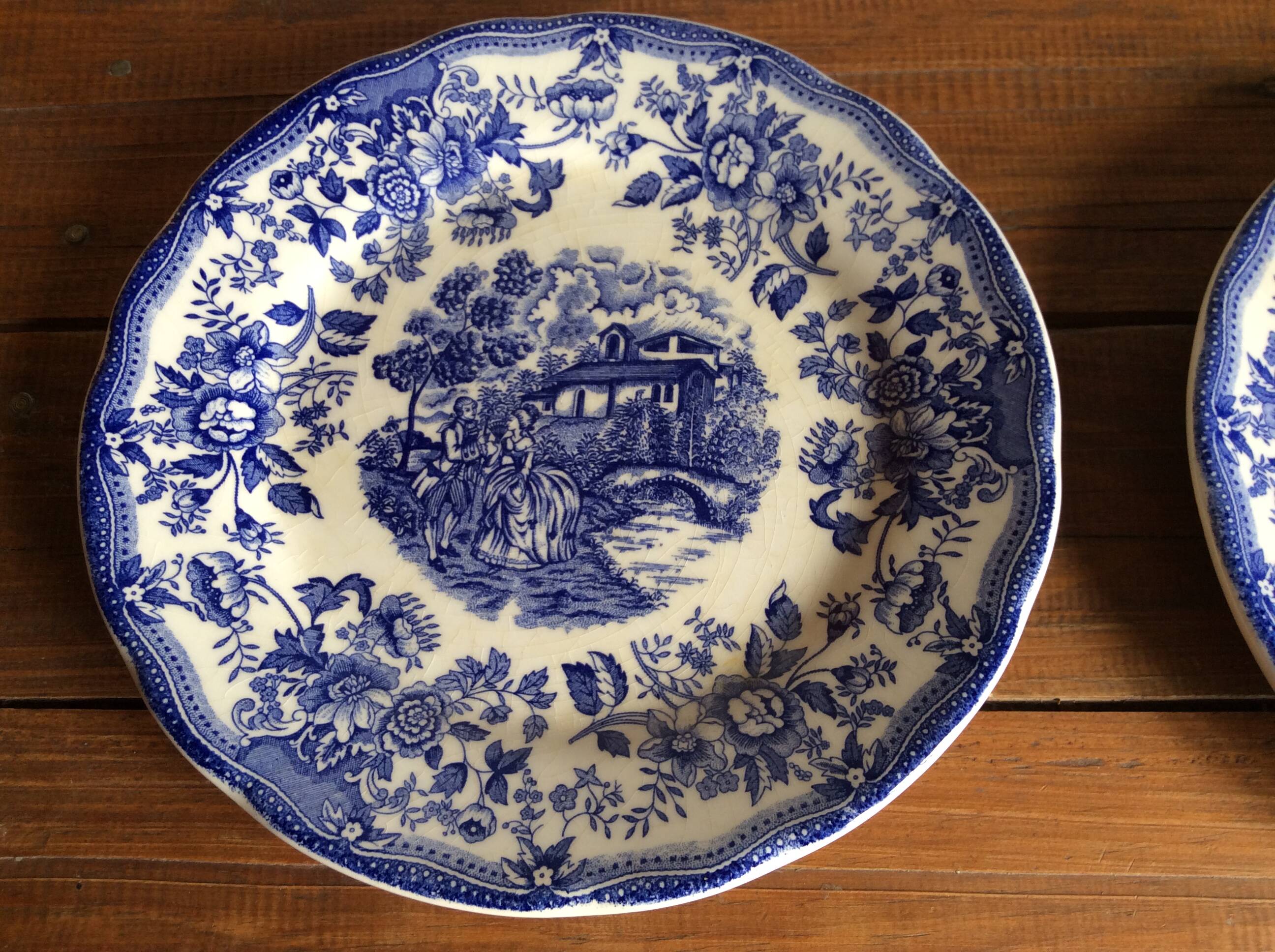 English dessert plates