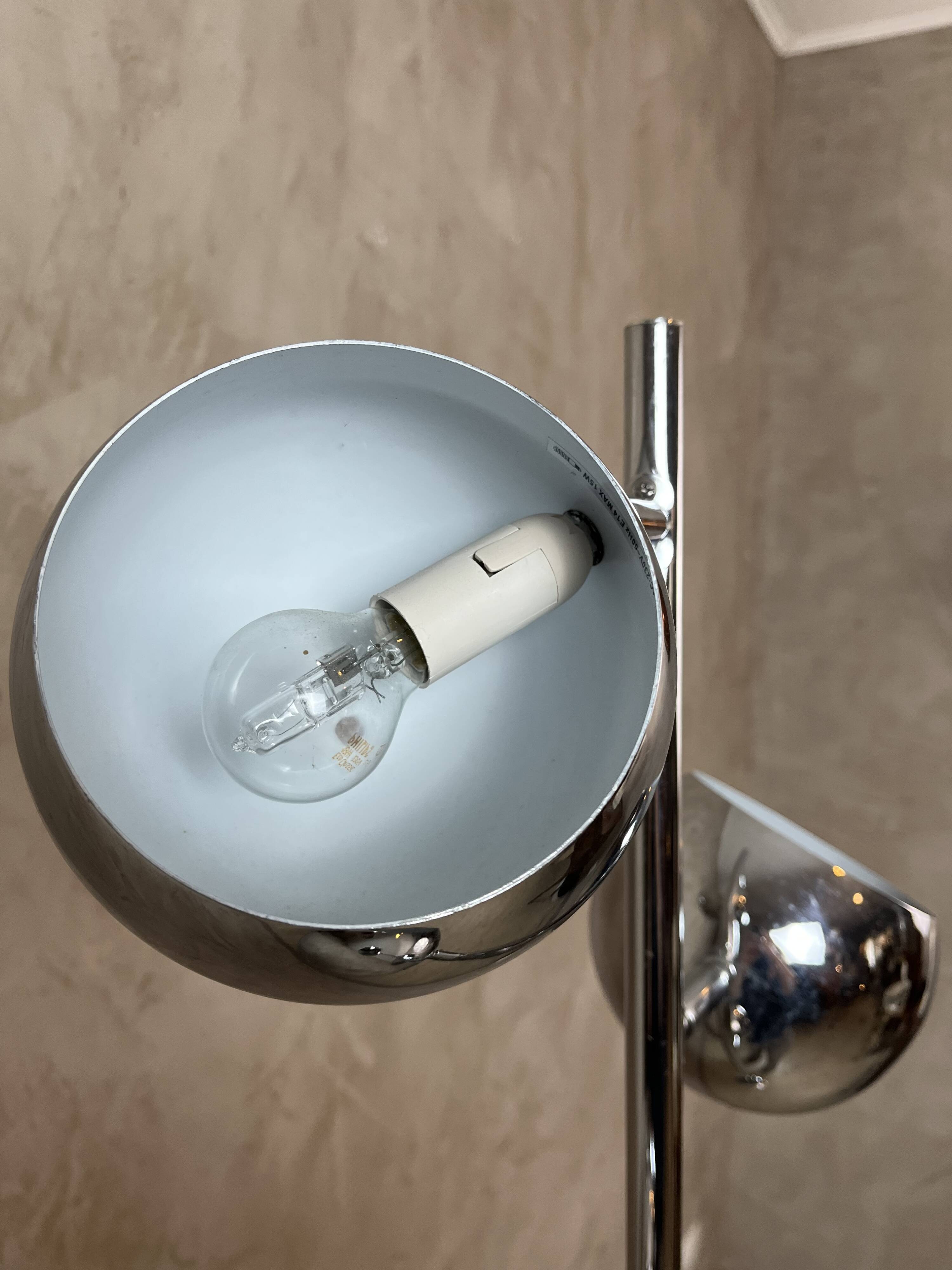 Vintage chrome metal floor lamp