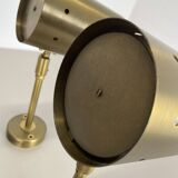 Set of two large minimalist Brass "tube" Wall Light Sconces, Italy 1970s
