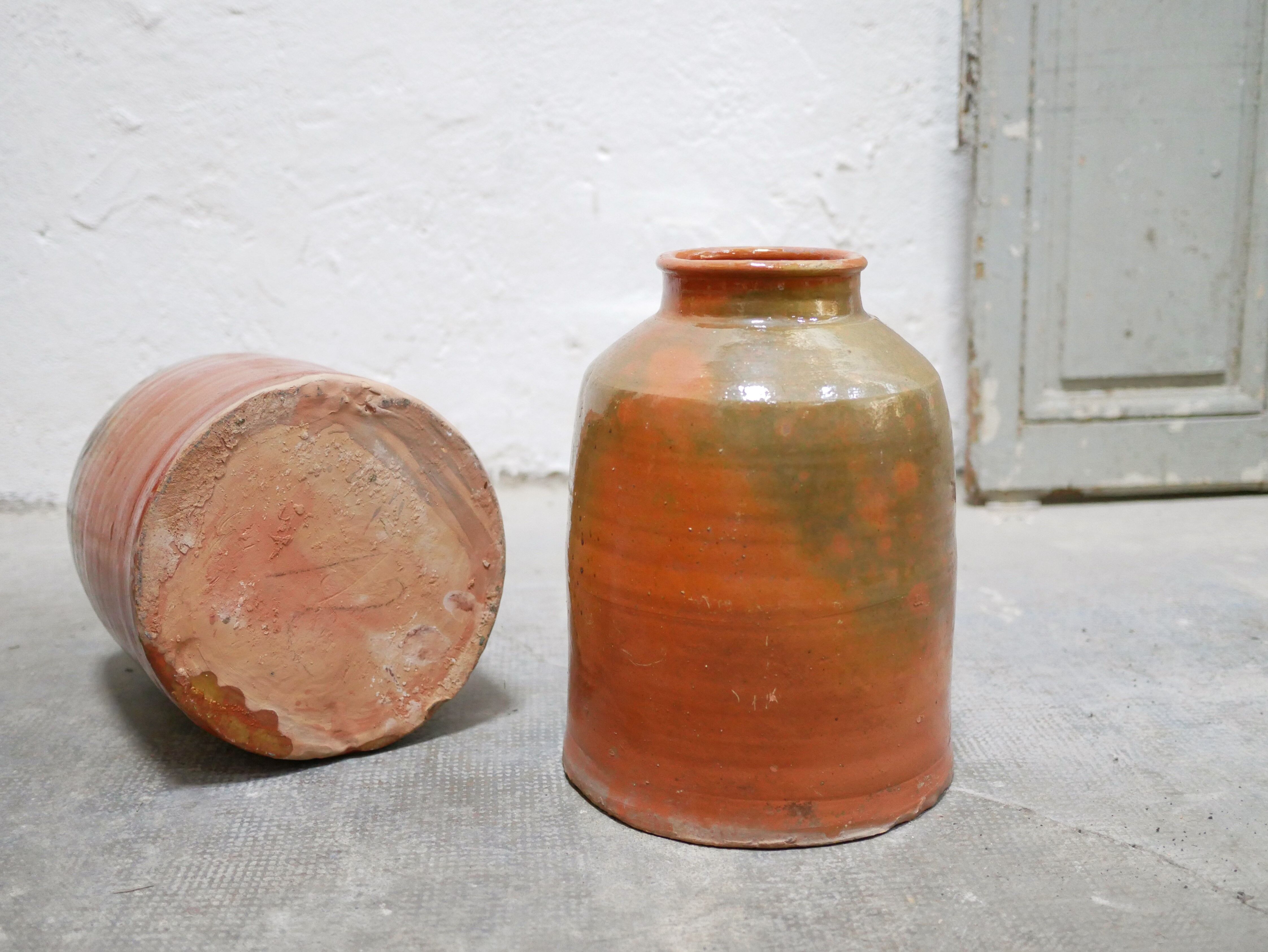 Vintage glazed terracotta pot