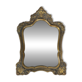 Miroir Louis XV en bois doré à cartouche