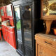 Old black wood showcase