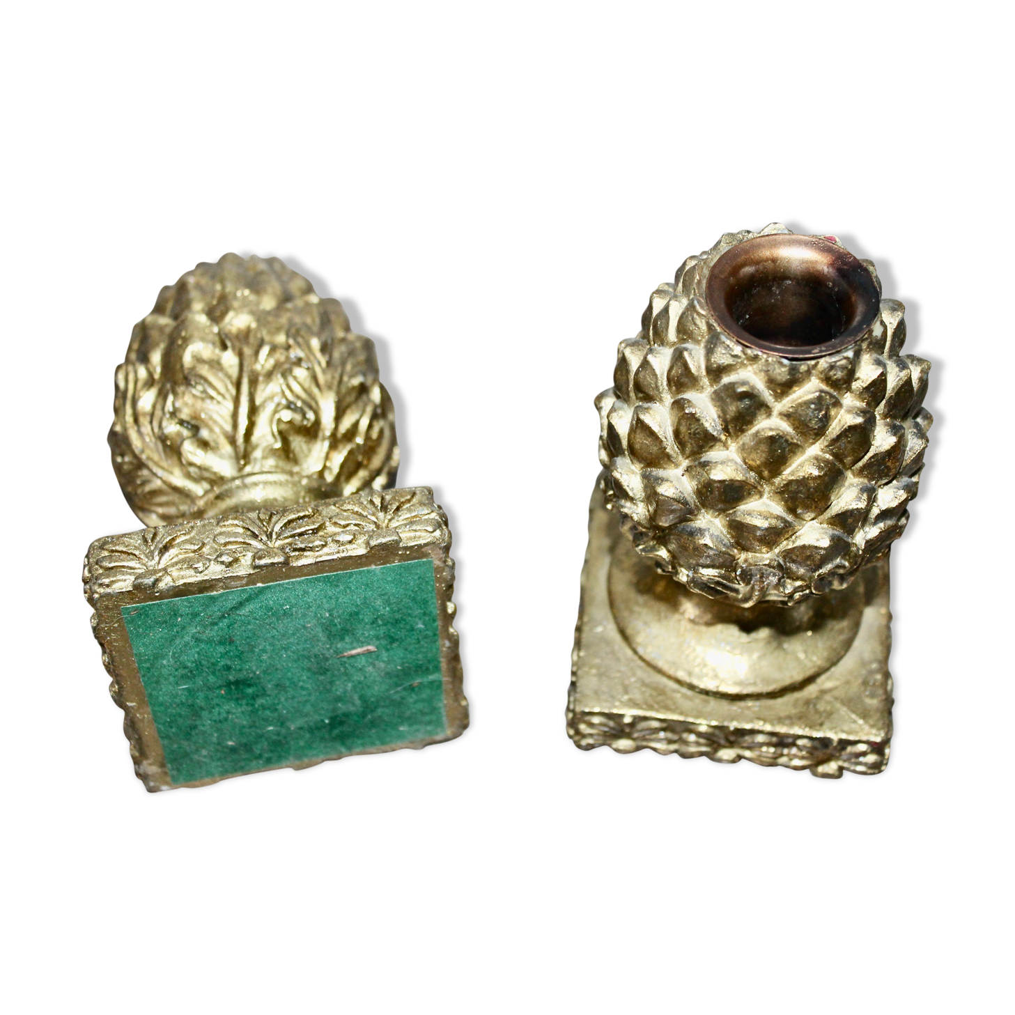 Pair of bread apple candlesticks