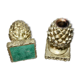 Pair of bread apple candlesticks