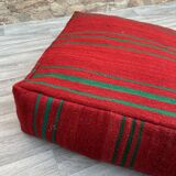 Moroccan Ottoman Pouf - Berber Cushion Cover - Decorative Cushions - Red Moroccan Cushion