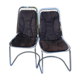 Pair of  gastone rinaldi chrome dining chairs