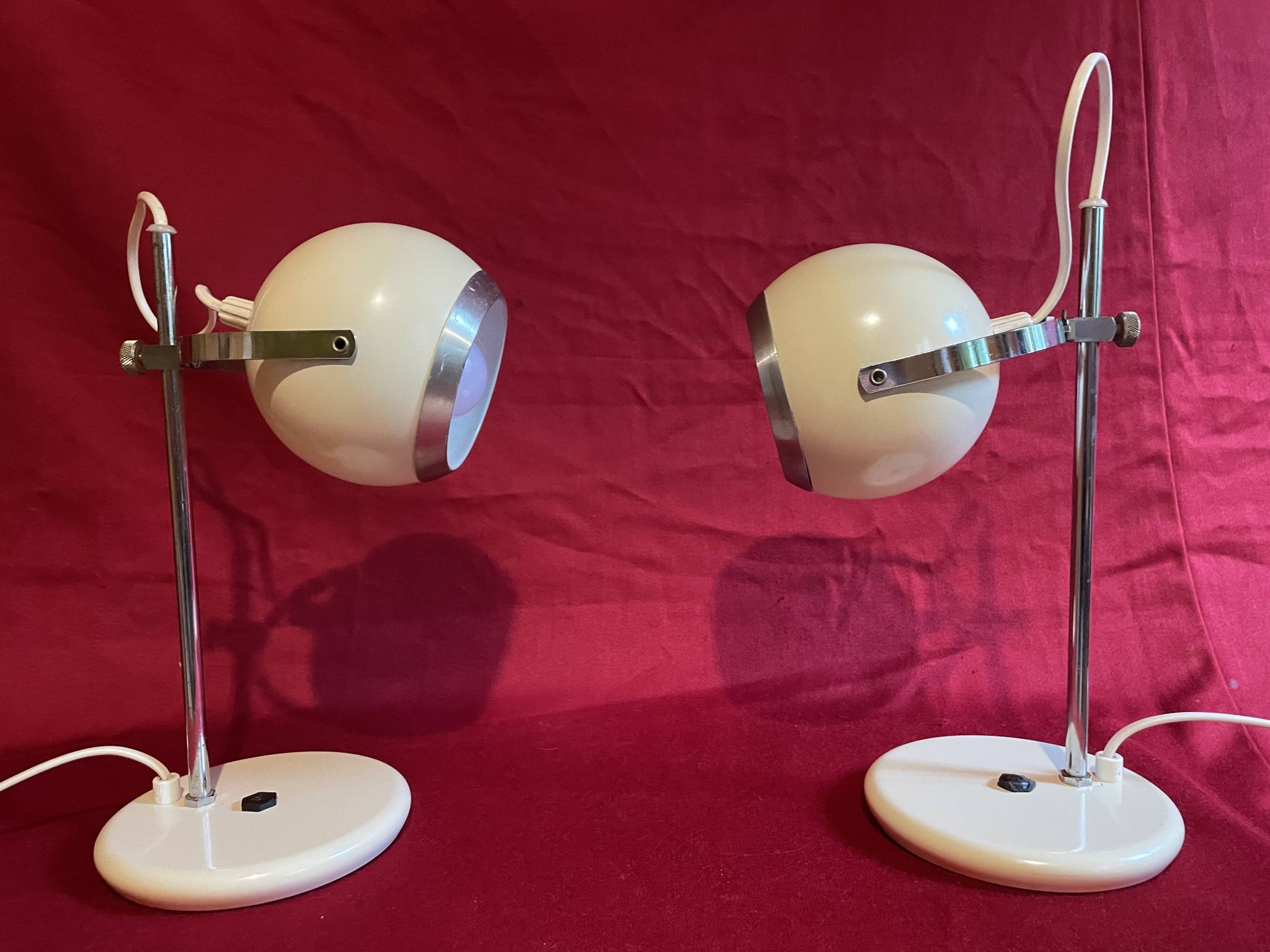 Paire de lampe Eye-Ball, "Aluminor", année 70