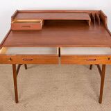 Danish teak desk, model 56, by Arne Wahl Iversen/Vinde Mobelfabrik.
