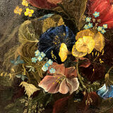 French School nineteenth oil on canvas, bouquet of flowers dated 1883