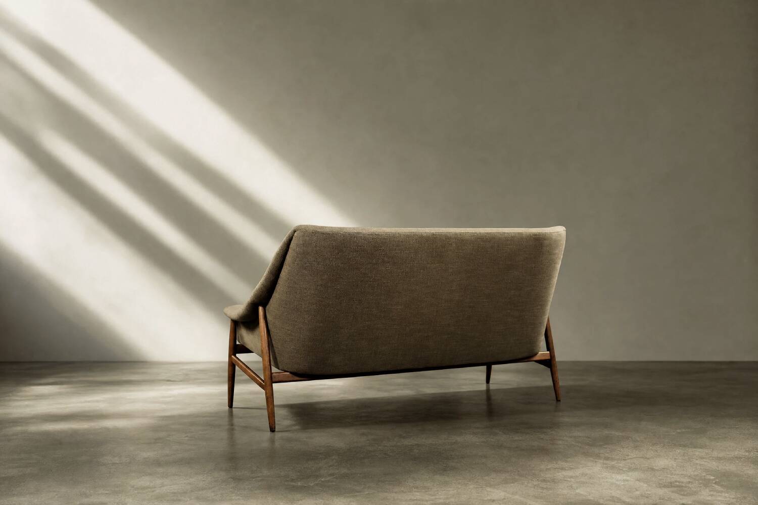 Mid-Century Scandinavian Modern 2Seater Brown Fabric Grace Sofa  from Ikea
