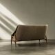 Mid-Century Scandinavian Modern 2Seater Brown Fabric Grace Sofa  from Ikea