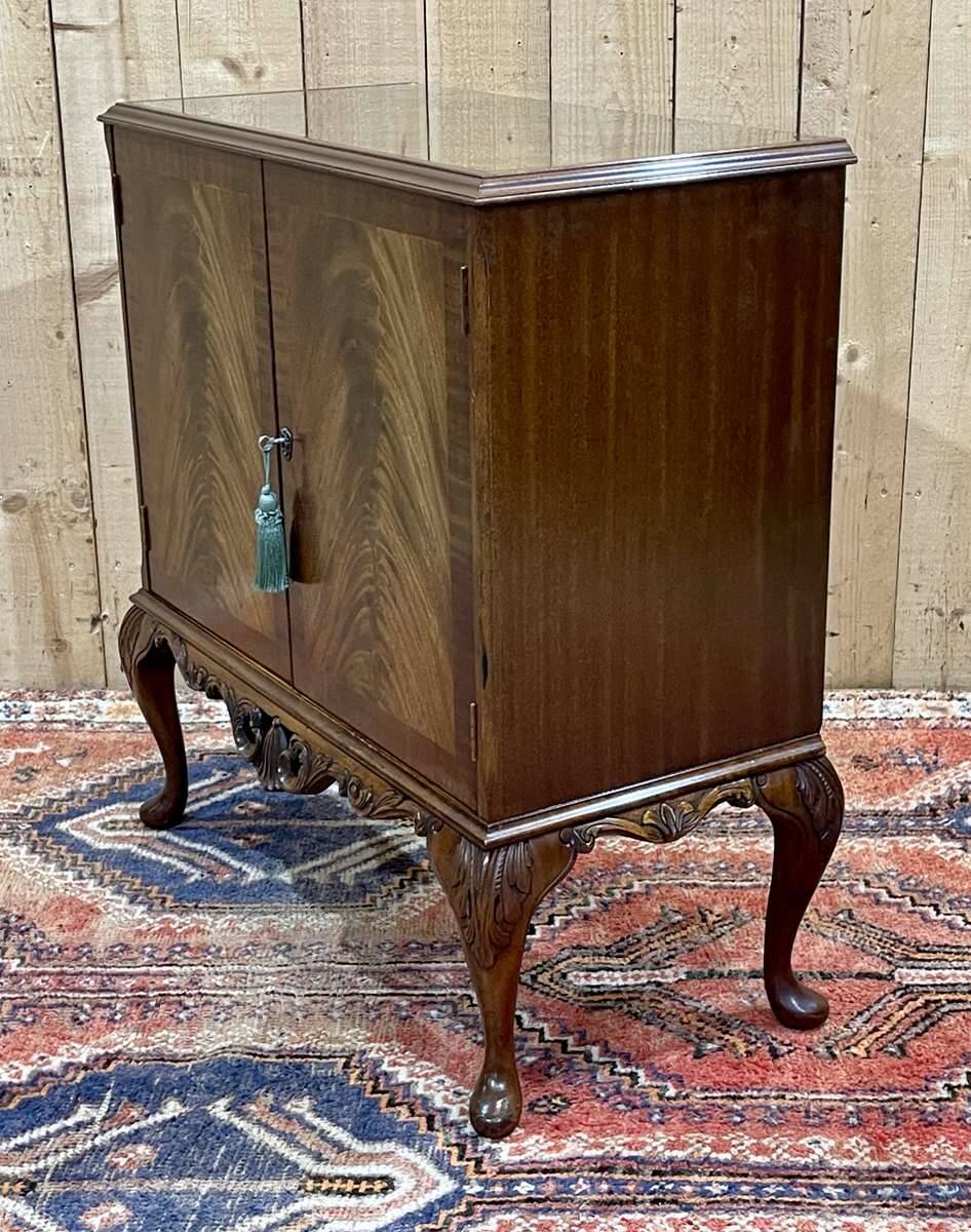 1950s Chippendale Mahogany Sideboard with Glass Top