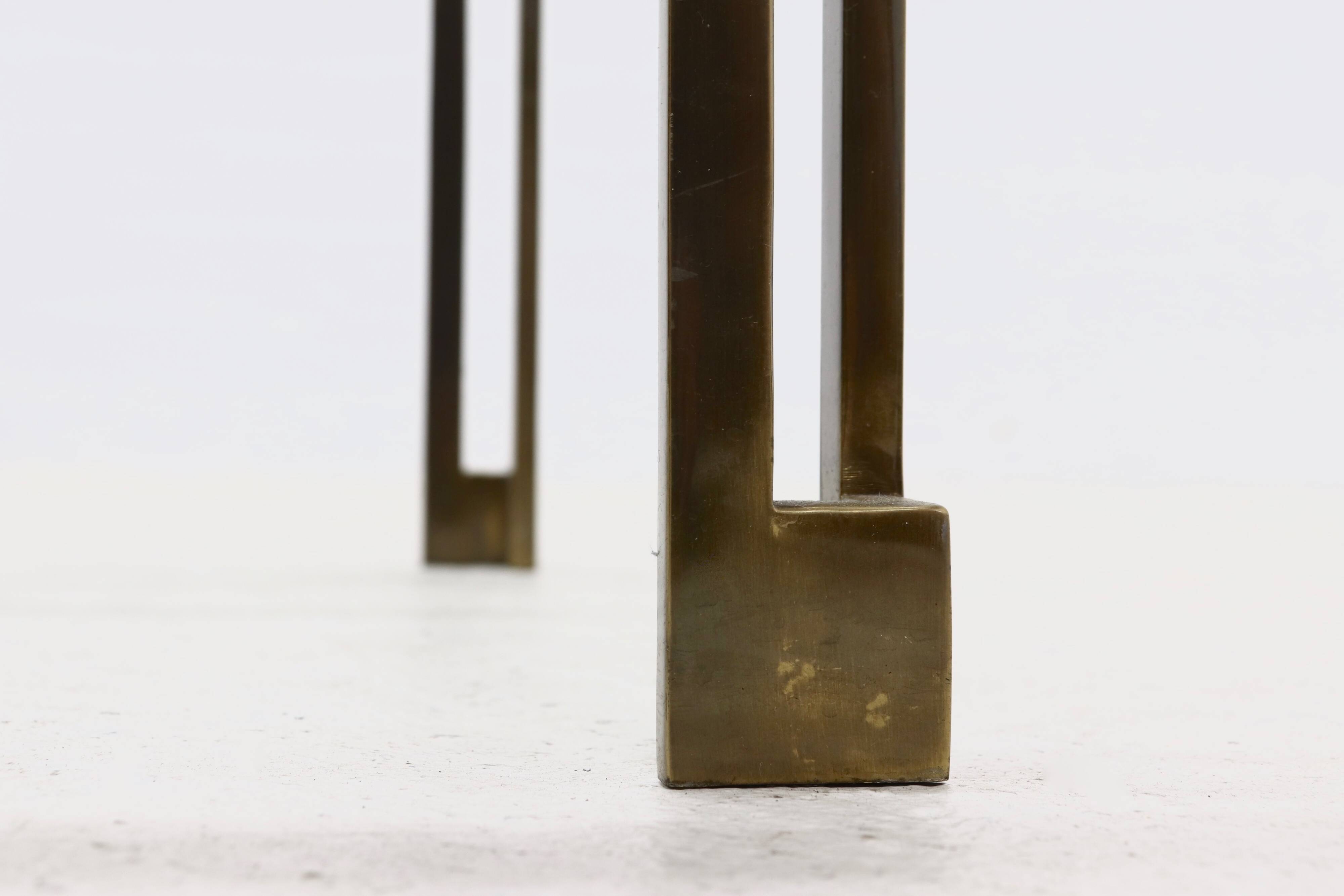 Solid Cast Bronze Side Table 1970s