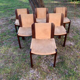 Series of 6 70s Scandinavian style chairs