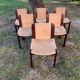 Series of 6 70s Scandinavian style chairs