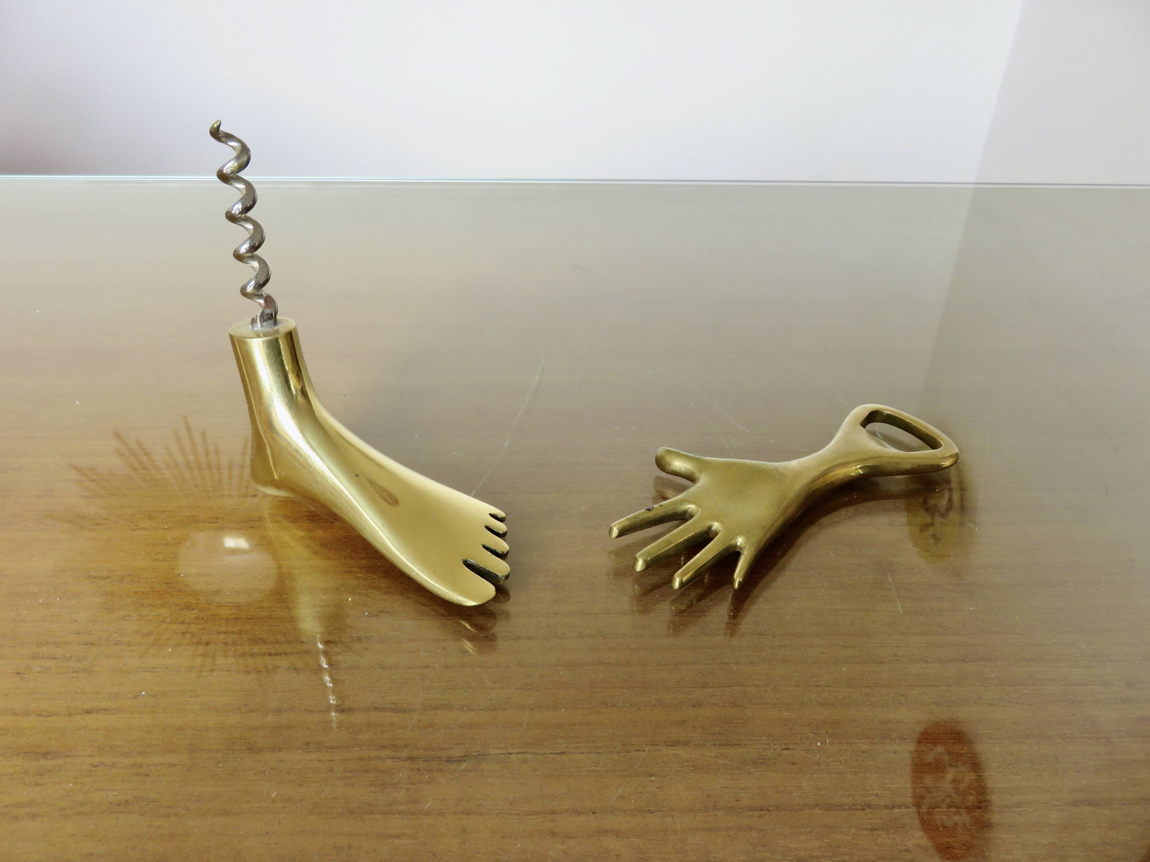 Carl Aubock, signed, necessary bar in gilded brass, Austria, 1950