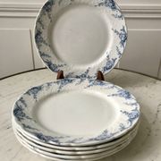 set of dessert plates in K&G Lunéville Iron Earth model "Angèle" late 19th century