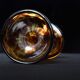 Amber blown glass candlestick – Art Deco style – 24.5 cm