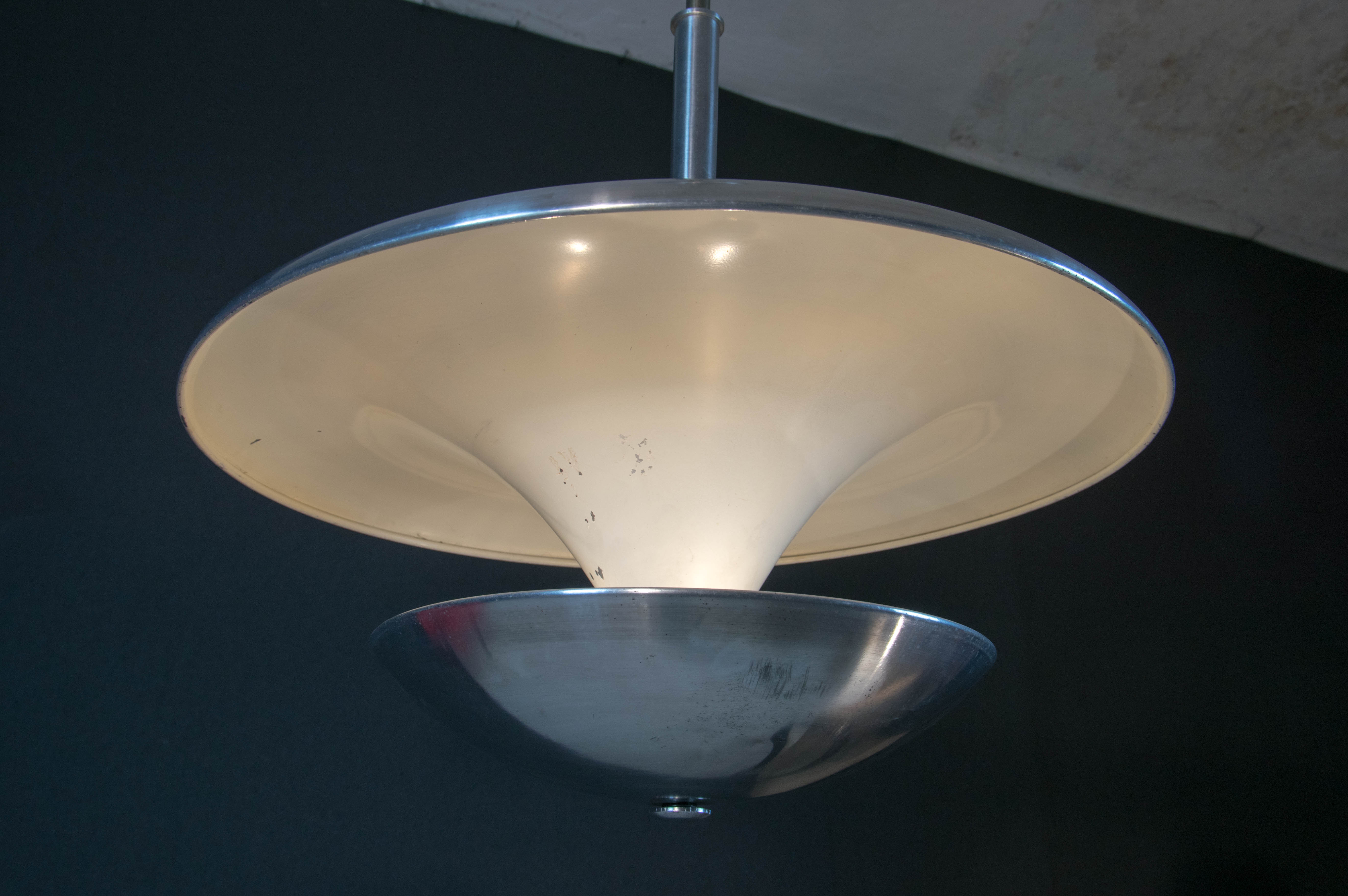 Bauhaus chandelier with indirect light, 1930s
