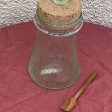 Olive or pickle jar in Biot bubble glass, hand-blown