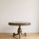Antique coffee table in green marble and gold metal.
