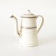 White and gold enamel French press
