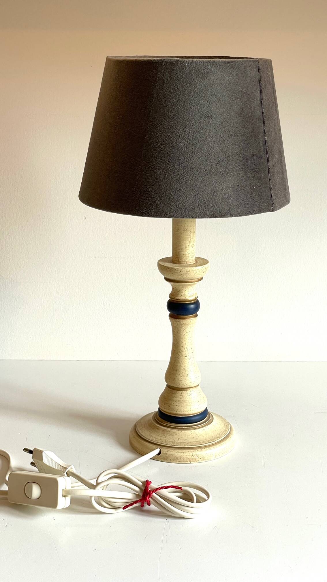 Wooden lamp in the style of a candlestick, 1990s/2000s