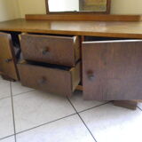 Art deco boat dressing table with large mirror 1940s