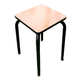 Tabouret formica marron clair et noir