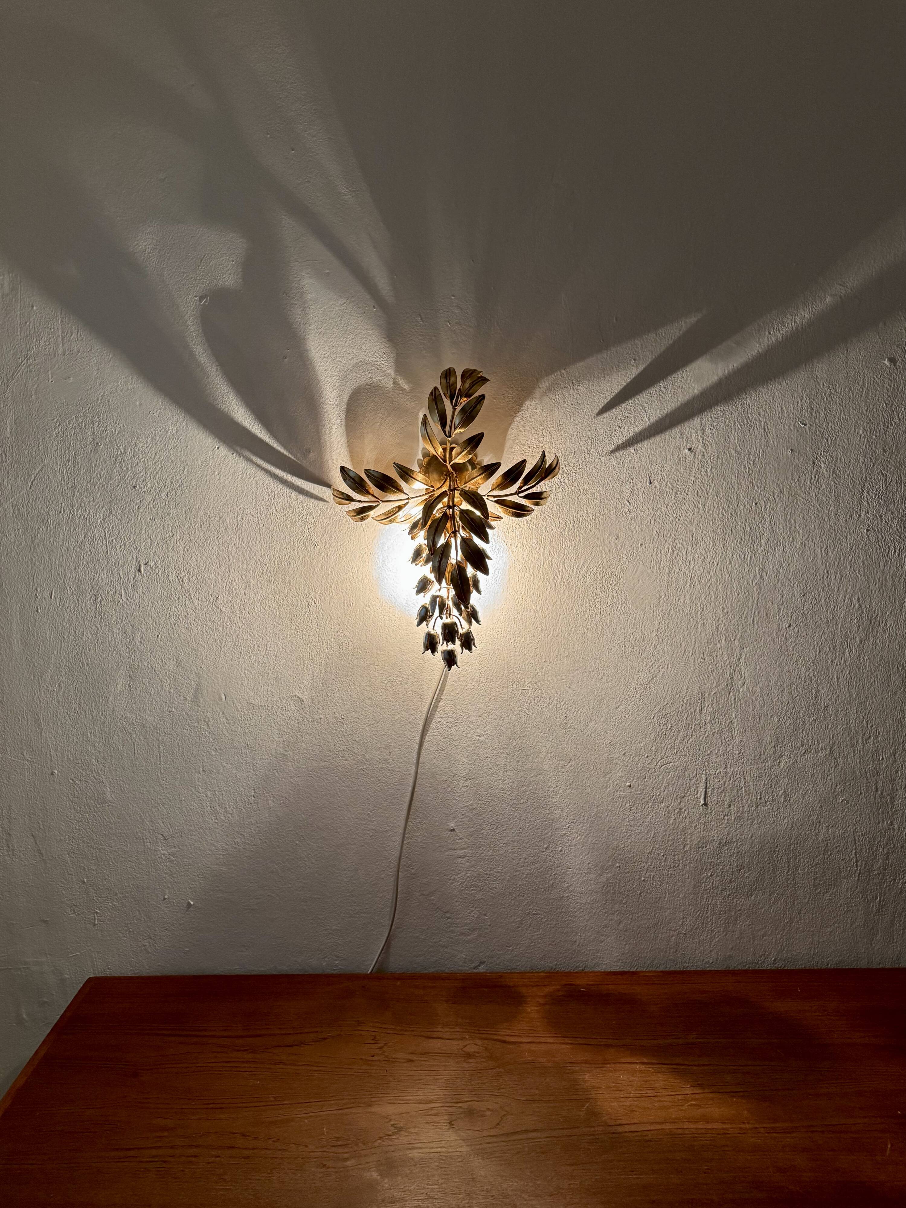 Hollywood Regency Gilded Wall Lamp by Hans Kögl
