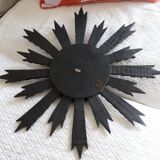 Miroir soleil ancien en bois noire