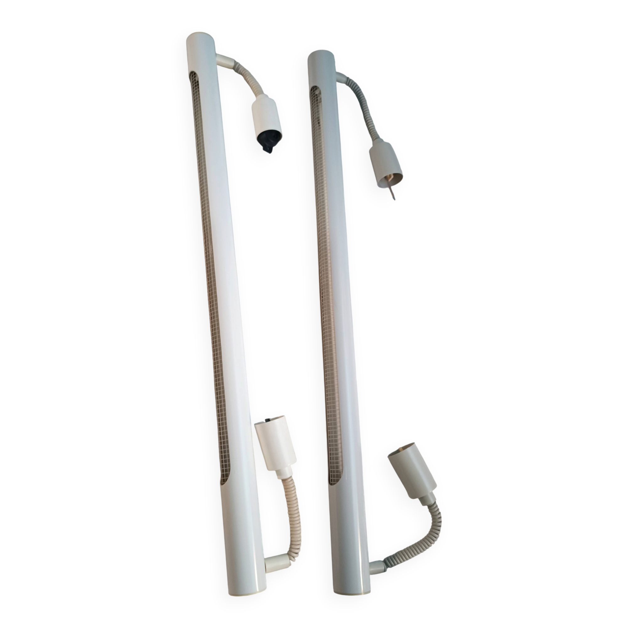 Massive 1980s Set of 2 Industrial Pendant Lamps