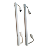 Massive 1980s Set of 2 Industrial Pendant Lamps