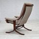 1970s, Norwegian design armchair, blend wool fabric, bent wood.