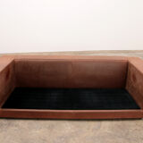 Vintage sofa gognac color model budapest design by paola navone by baxter.