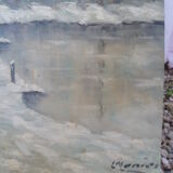 Monier painting "characters in snow landscape"