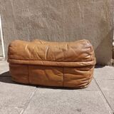 Vintage leather pouf