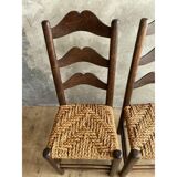 Pair of straw chairs