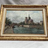 Painting Oil on canvas signed -Paris— dimensions: height -48cm- width -60cm-