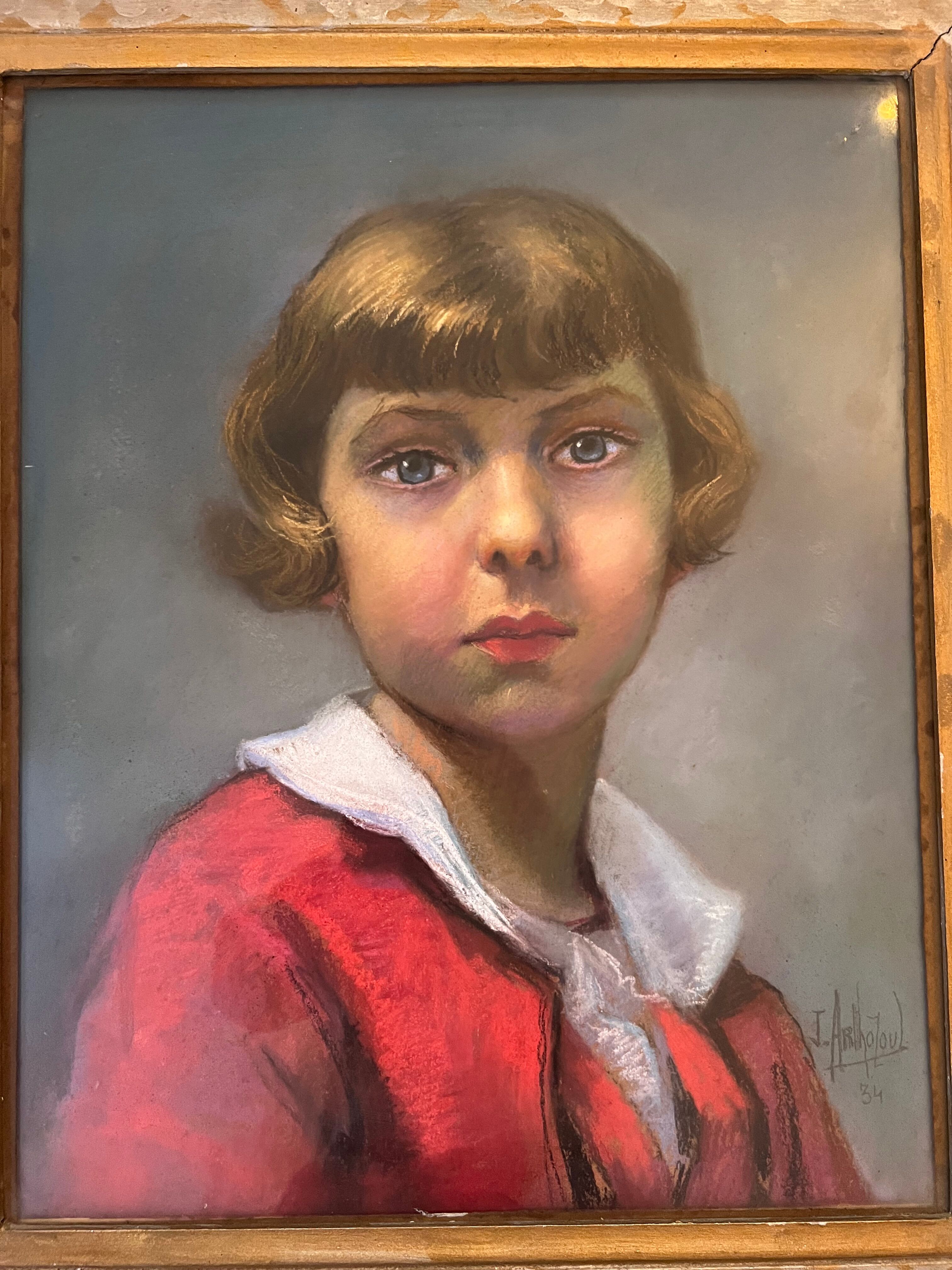 Painting, portrait of a young girl 1934