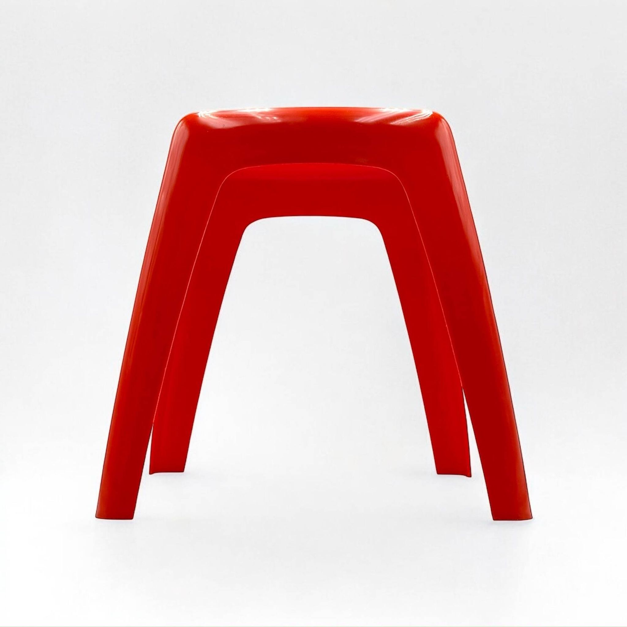 Vintage Stool or Side Table in Vibrant Orange, 1970s