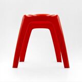 Vintage Stool or Side Table in Vibrant Orange, 1970s