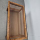 Mid-Century Smoked Glass and Wood Coffee Table on Wheels, Czechoslovakia