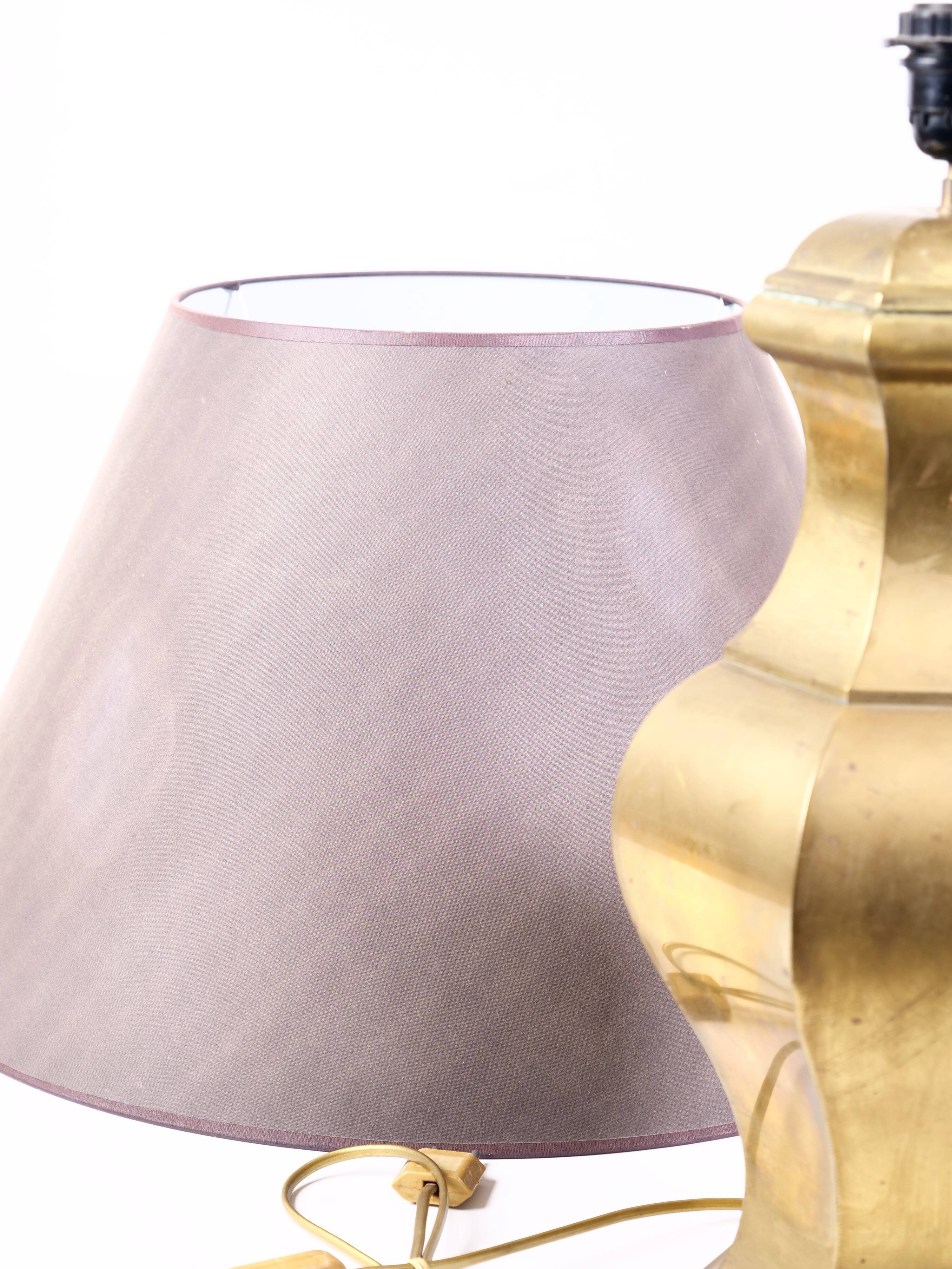 Neoclassical brass lamp large format design italy