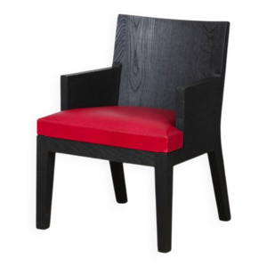 Fauteuil modèle Stall en cuir par Christian Liaigre, 1990